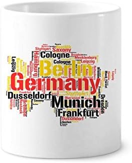 גרמניה שם עיר מפה סגנון איור מברשת שיניים מחזיק עט ספל קרמיקה עמדת עיפרון כוס