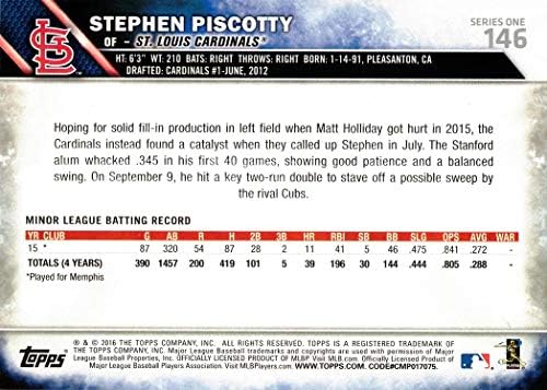 טופס בייסבול 146 כרטיס טירון סטיבן פיסקוטי