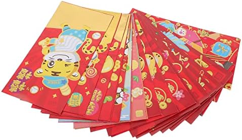 כיס ארנק סיני שנה אדום מנות: 30 יחידות חמוד גלגל המזלות דפוס אדום מעטפות הונג באו 2022 מזל כסף מנות לשנה חדשה