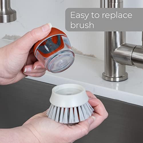 חכם עיצוב החלפת ראש עבור סבון מחלק פאלם מברשת-סט של 2-לאורך זמן זיפים - ריח עמיד-מדיח כלים בטוח-נקי