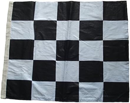 פליז מברך את הדגל המשובץ - דגל מירוצי ספורט - שחור ולבן - כותנה - 22 x 27
