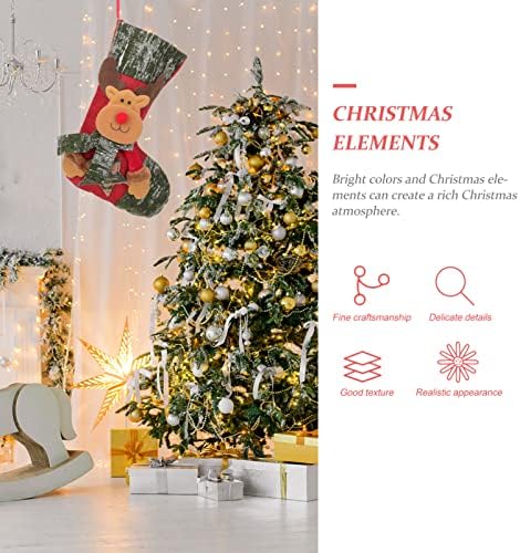חג המולד לטפל מתנה סוכריות עצי שקיות תיק: תליית חג נושאים קלאסי גדול דפוס אספקת הרגיש איילים גרביים עם