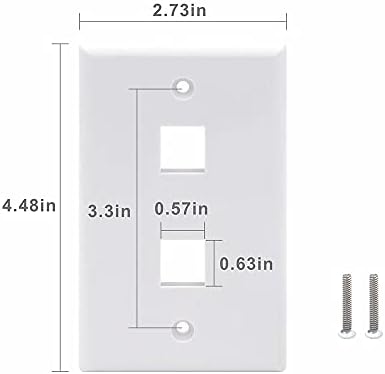 VCELINK 10-PACK 2 PORT 2 PORT אבן מקש אבן קיר צרור עם 50 חבילות CAT6A RJ45 90 מעלות שקע אבן מפתח, אבן מפתח