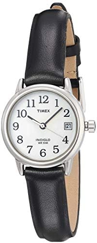 טיימקס לנשים שעון רצועת עור אינדיגלו 2: 331, שחור / כסף-טון / לבן