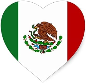 סט של 5 מדבקות מדבקות מדבקות מדבקות מדבקות מדבקות של דגל מקסיקני, מפת כפרי, צורת שקע פופ, צורת לב ואחד עם דגל