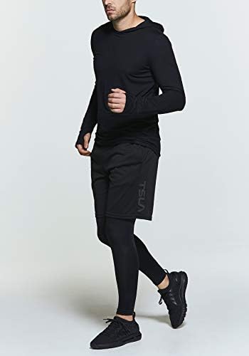 קפוצ'ון ריצה של שרוול ארוך של TSLA לגברים, סווטשירט ספורט קל משקל, חולצות טריקו של סוודר עם ביצועים