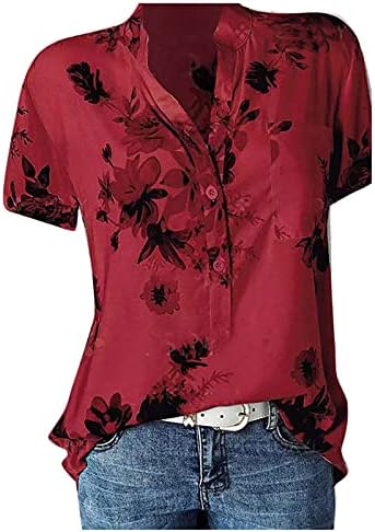 חולצות עבודה לנשים קיץ שרוול קצר צווארון כפתור טי בגדי עבודה כוללים חולצות וחולצות נשים