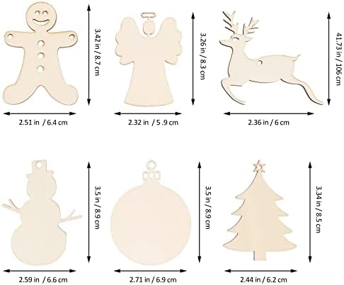 30 יחידות חג המולד עץ פרוסות שבבי בצורת קישוטים תליית קישוטי עץ מלאכות עשה זאת בעצמך אביזרי קטן תליוני