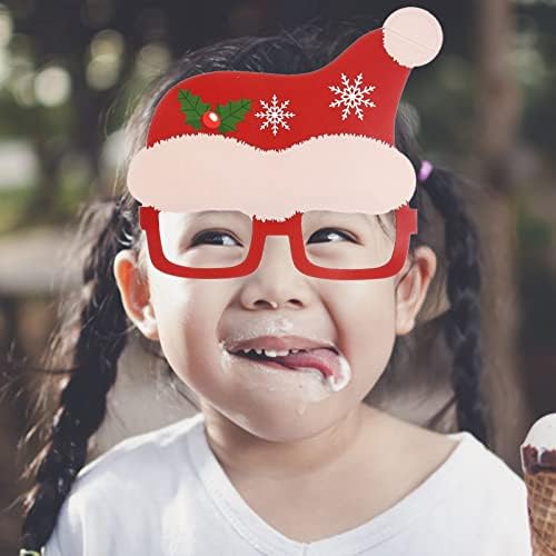 DIDISEAON חג המולד נצנצים משקפיים מסגרות: 12 יחידות קישוט לחג המולד