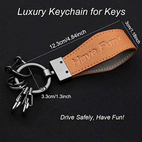 מחזיק מפתחות ליאנגרי לגברים שרשרת מפתח לרכב עור עם 5 טבעות מפתח-הכונן בבטחה יש מחזיק מחזיק מפתחות מהנה למפתחות