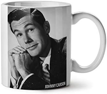 ג ' וני קרסון ספל קרמיקה אמריקאי, כוס מפורסמת - ידית גדולה וקלה לאחיזה, הדפס דו צדדי, אידיאלי לשותי קפה