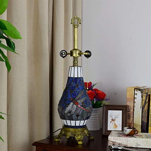 סגנון טיפאני ויטראז 'מנורה שולחן זכוכית 40 סמ ויטראז' מנורה שולחן