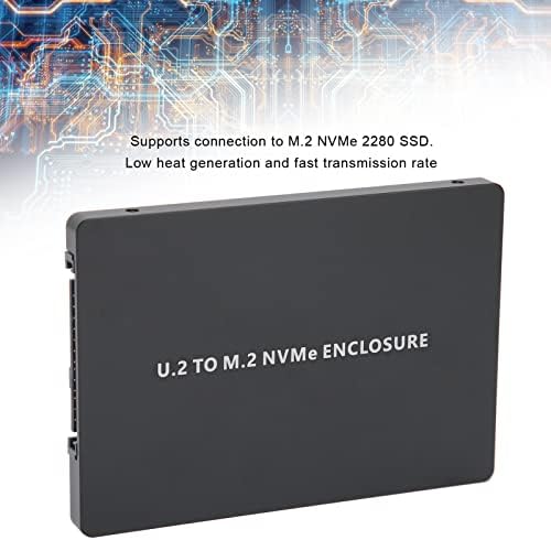 תיבת דיסק קשיח PCIE3.0 NVME לכרטיס מתאם U.2, SFF-8639 סגסוגת אלומיניום U2 מארז SSD U.2 עד M.2 תמיכה במארז