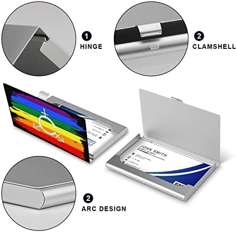 צבעי מים קשת ספקטרום דגל עסקים מזהה כרטיס מחזיק סילם מקרה מקצועי מתכת שם כרטיס ארגונית כיס