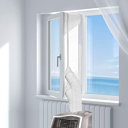 חותם חלונות אוניברסלי של Hoomee 400 סמ למזגן נייד ומייבש כביסה - עובד עם כל מיזוג אוויר נייד, קל להתקנה