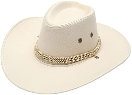 נסיעות כובע שמש פדורה להקות לגברים מזדמנים מזדמנים קיץ מוצק מערבי מערבי קאובוי כובע שמש רחב שוליים הר כובע