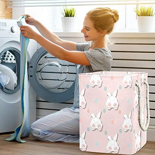 ילדי ארנב דפוס 300 ד אוקספורד עמיד למים בגדי סל גדול כביסה סל עבור שמיכות בגדי צעצועי בחדר שינה