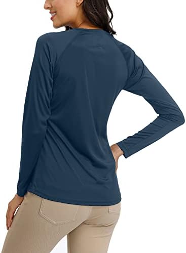UPF לנשים 50+ הגנה מפני השמש חולצות שרוול ארוך ביצועים פעילים צמרות כושר אימון כושר ספורט פנאי חולצת טריקו