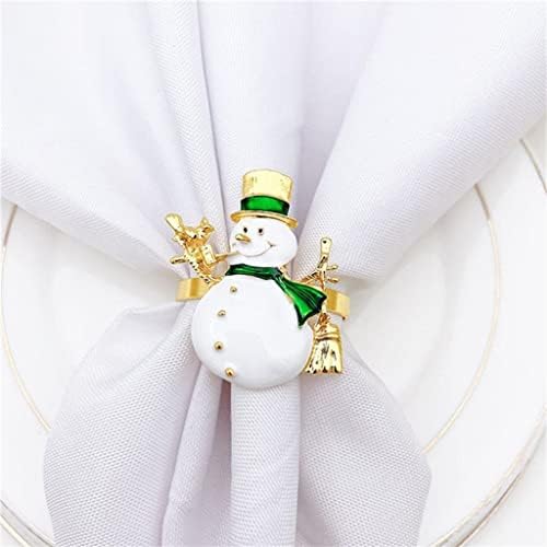 טבעות מפיות לחג המולד של PQKDY סט של 6 מחזיקי טבעת מפית של שלג למפית לעיצוב שולחן אוכל (צבע: A, גודל