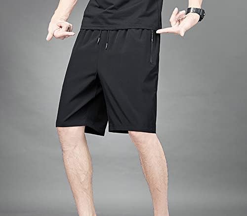 בנים של Zooyung המריצים מכנסיים קצרים מהירים יבש קל משקל קל משקל עם כיסי רוכסן לאימוני כושר אימון