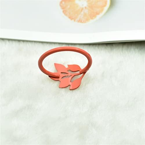 TJLSS סגסוגת תפוז מפית מפית מפית אבזם חתונה שולחן שולחן שולחן חתונה עלים ערבה עלים מזלג מפית טבעת מפית