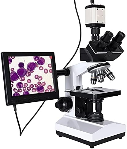 מעבדה מקצועית מיקרוסקופ טרינוקולרי ביולוגי זום פי 2500 + מצלמה דיגיטלית דיגיטלית + 8 אינץ