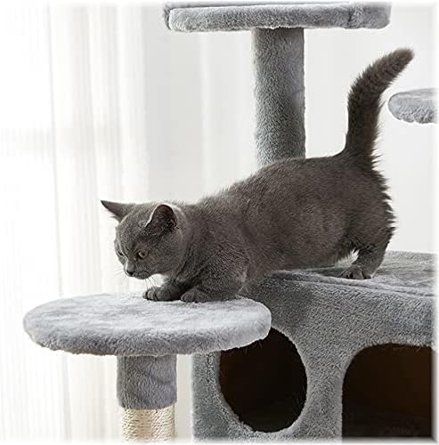 חתול מגדל, 52.76 סנטימטרים חתול עץ עם סיסל מגרד לוח, חתול עץ לחתולים גדולים עם מרופד פלטפורמה, 2 יוקרה דירות,
