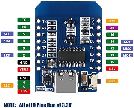DIANN 4PCS WEMOS D1 MINI V4.0.0 TYPE-C USB WIFI אינטרנט של דברים מבוסס לוח ESP8266 4MB