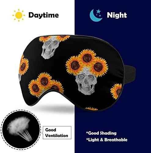 חמניות גולגולת מכסה מסיכת עיניים רכה מצללת אפקטיבית מסכת שינה נוחות עיניים עם רצועה מתכווננת אלסטית