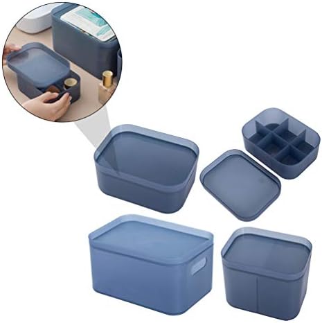 קבילוק שולחן יהירות לטיפוח העור אחסון ארגונית 4 יחידות קוסמטיקה אחסון פלסטיק פחי איפור חלבית