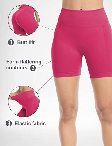 היגורון מעצים מכנסיים קצרים אתלטים לנשים מכנסיים מקצרים של אימון מקשים במותניים גבוהים במותניים פעילים מכנסי