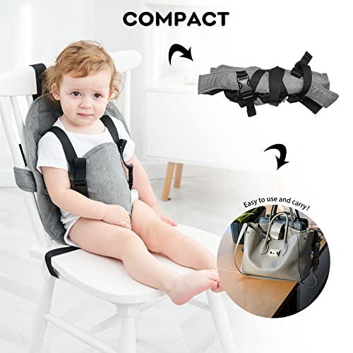 מושב לרתום נסיעות לתינוקות להאכלת מושב בטיחות בכיסא גבוה נייד עם רצועות מתכווננות מושב תינוקות עם רתמת בטיחות