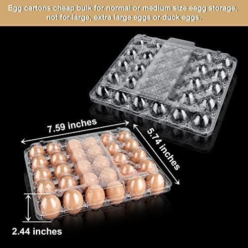 20 מארז ביצת קרטוני זול בתפזורת, לשימוש חוזר פלסטיק ביצת קרטוני עבור עוף ביצים, מחזיק עד 30 ביצים, ברור