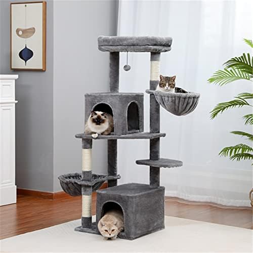 סניפסה חתול עץ מודרני חתול מגדל מדורגת חתול לשחק בית עם מגרד הודעות, דירה גדולה, כפול מרווח ערסל, מפנק