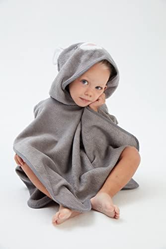 קלאסיתתינוק-ברדס מגבת לפעוטות - אפור עכבר - כותנה יוקרה מגבות לילדים; חוף מגבת עם הוד,