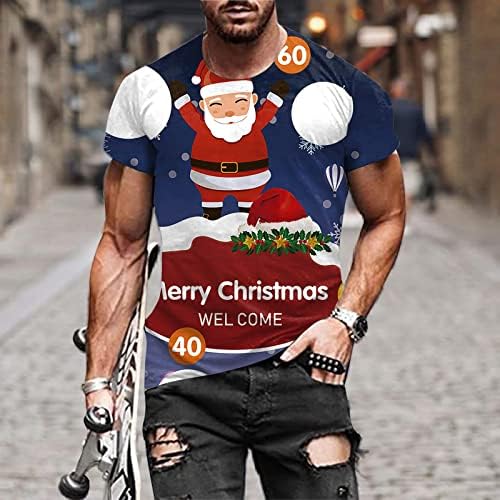 XXBR לחג המולד Mens Solider חולצות שרוול קצר