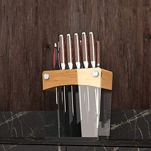 כלי מטבח עץ מתלה כלי אחסון סכין מחזיק זכוכית מטבח סכין אחסון סכין מתלה מזג זכוכית מטבח מתלה בודד סכין
