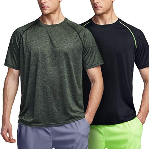 1 או 2 מארז גברים של אימון ריצה חולצות, כושר יבש לחות הפתילה חולצות, ספורט כושר ספורט קצר שרוול חולצות