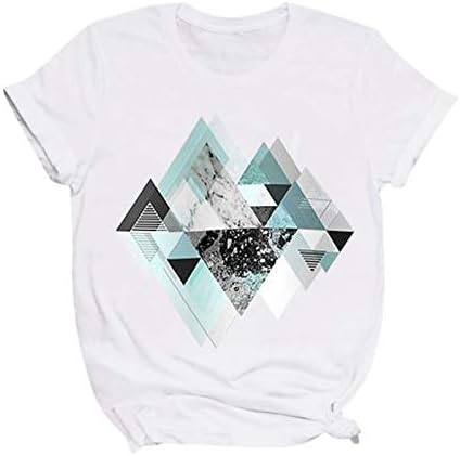 חולצות גיאומטריה גיאומטריה גרפית חולצות נערות נערות טוניקות קיץ טיז מזדמן חולצת טריקו טרנדית