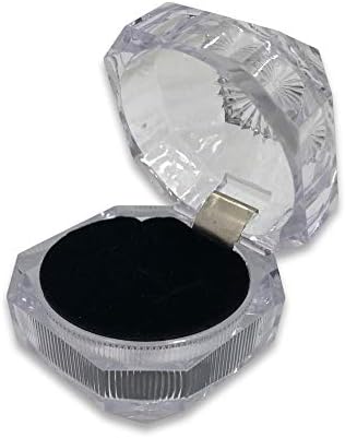 N'IcePackaging 1 כמות - טבעת יחידה תיבת תכשיטים תצוגה אקרילית עם כרית קצף שחורה - למתנה/מכירות/תצוגה/נסיעה/אחסון