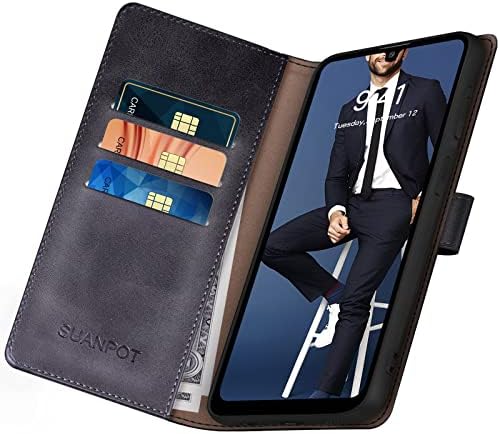 Suanpot עבור סמסונג גלקסי A32 5G עם מחזיק כרטיסי אשראי של ארנק עור RFID חוסם RFID, פליו ספר טלפון טלפון