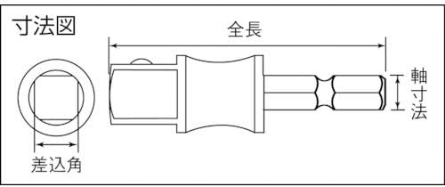 מתאם שקע ESA-2 עליון למקדחות חשמליות, 2.5 אינץ ', 1/4, צובמסנג'ו, מיוצר ביפן