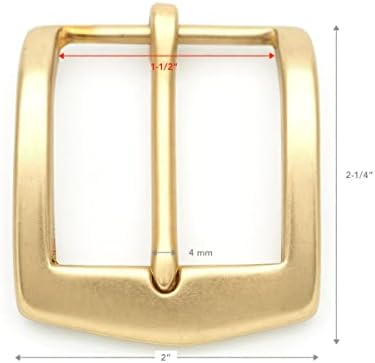 Craftmemore אבזם חגורת פליז מוצקה אבזם חגורה מרובע -שטח יחיד בגודל 1.5 אינץ 'להחלפה, מלאכת עור DIY