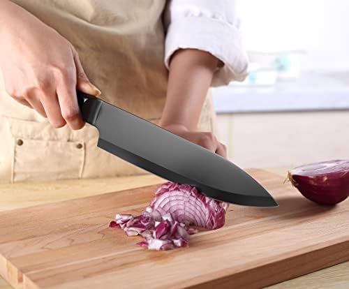 פאודין שף סכין, 8 אינץ אולטרה חד מטבח סכין עם אור חלול ידית, גבוהה פחמן גרמנית נירוסטה, חתיכה אחת עיצוב