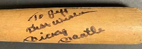 מיקי מנטל חתום עטלף חתימה נחמד כתובת Ny Yankees Baseball Hof JSA - עטלפי MLB עם חתימה