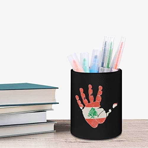 לבנון דגל פאלם מודפס עט מחזיק עיפרון כוס מארגן שולחן איפור מברשת מחזיק כוס לבית בכיתה משרד