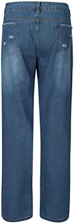 מכנסי ג'ינס נשים, פייר לה פטה מכנסי רגליים ישרות קיץ נשים מודרניות גדולות מדי מכנסיים מפוצלים אלסטיים