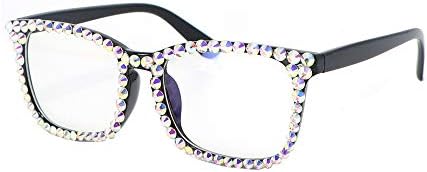 זהב כיכר ריינסטון קריאת משקפיים לנשים כחול אור חסימת מחשב קוראי משקפיים