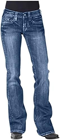 מכנסי ג'ינס תחתונים של Mrgiinri Bell לנשים 2023 כפתור מותן גבוה באופנה במותניים גבוהות מתלקחות ג'ינס מתלקח
