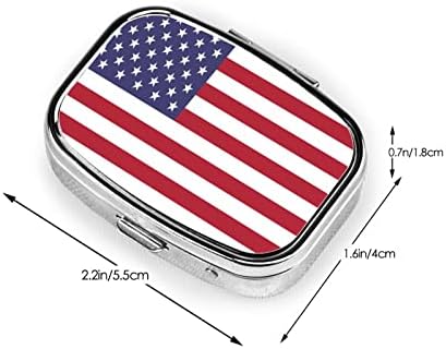 אמריקאי דגל כיכר מיני גלולת תיבת נסיעות רפואה תאים ארגונית נייד מתכת גלולת מקרה
